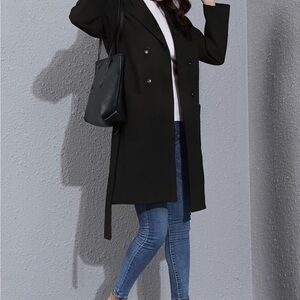 Stylish Black Double-Breasted Coat